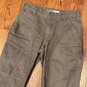 Carhartt Relaxed Fit Duck Double Knee Jeans Cargo Carpenter Men's 30x30 Grey